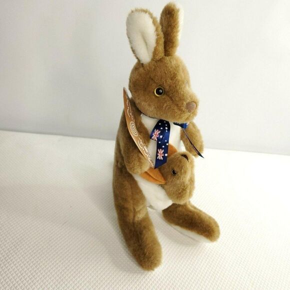 Australia Souvenir Kangaroo with Joey Boomerang Stuffed Animal Plush - Picture 3 of 7